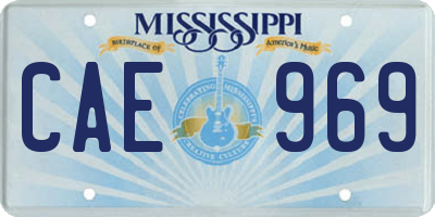 MS license plate CAE969
