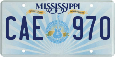 MS license plate CAE970