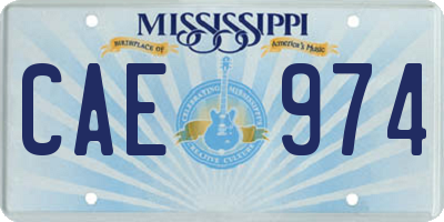 MS license plate CAE974