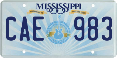 MS license plate CAE983