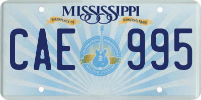 MS license plate CAE995