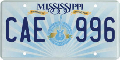 MS license plate CAE996