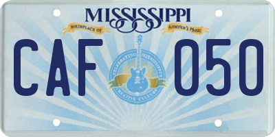 MS license plate CAF050