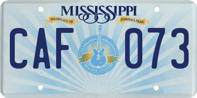 MS license plate CAF073