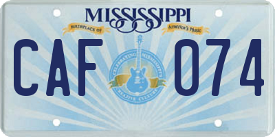 MS license plate CAF074