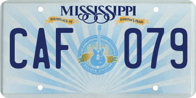 MS license plate CAF079