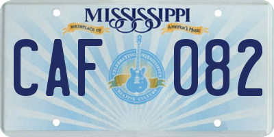 MS license plate CAF082