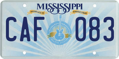 MS license plate CAF083
