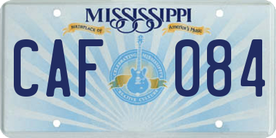 MS license plate CAF084