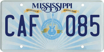 MS license plate CAF085