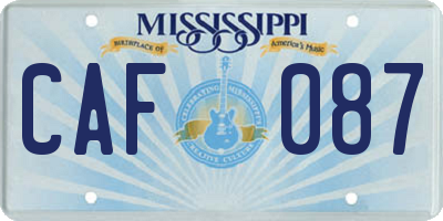 MS license plate CAF087