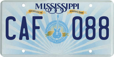 MS license plate CAF088