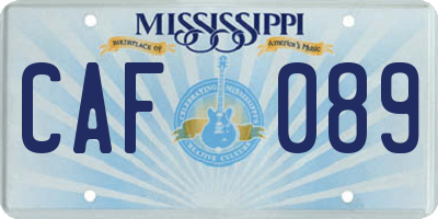 MS license plate CAF089