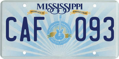 MS license plate CAF093