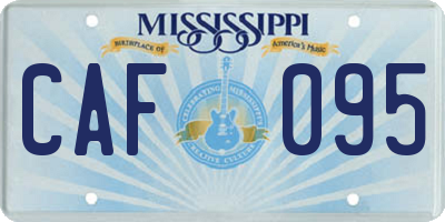 MS license plate CAF095