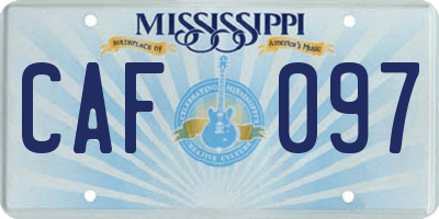 MS license plate CAF097