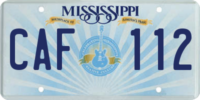 MS license plate CAF112
