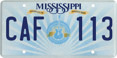 MS license plate CAF113