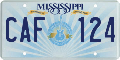 MS license plate CAF124