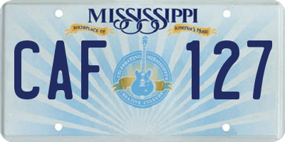 MS license plate CAF127