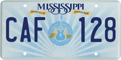 MS license plate CAF128