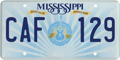 MS license plate CAF129
