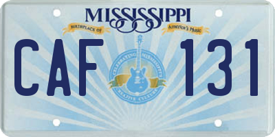 MS license plate CAF131