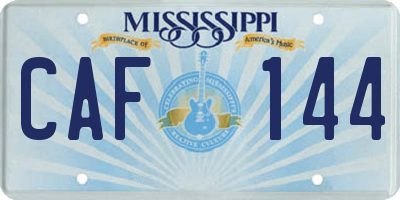 MS license plate CAF144