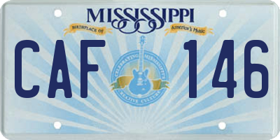 MS license plate CAF146