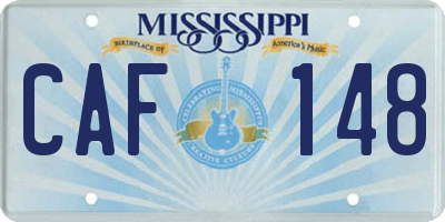 MS license plate CAF148
