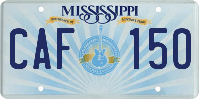 MS license plate CAF150