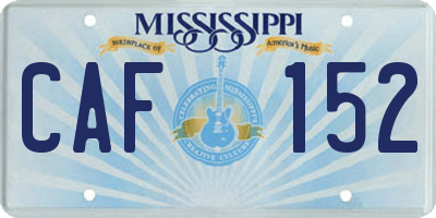MS license plate CAF152