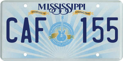 MS license plate CAF155