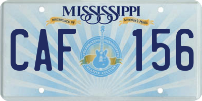 MS license plate CAF156