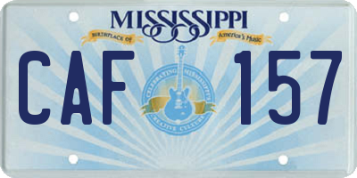 MS license plate CAF157