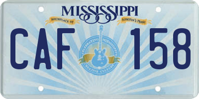 MS license plate CAF158