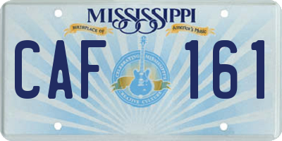 MS license plate CAF161