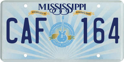 MS license plate CAF164