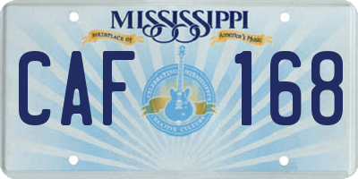 MS license plate CAF168