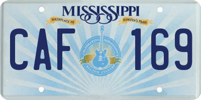 MS license plate CAF169