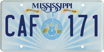 MS license plate CAF171