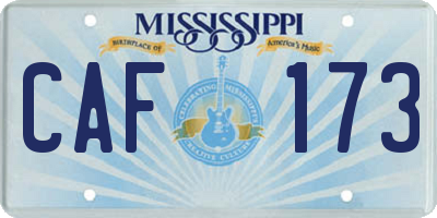 MS license plate CAF173