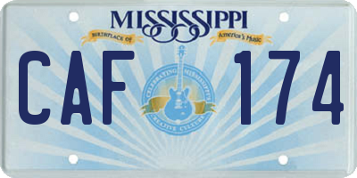 MS license plate CAF174