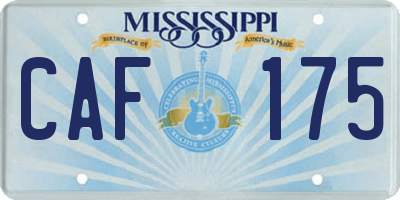 MS license plate CAF175