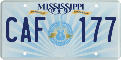MS license plate CAF177