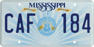 MS license plate CAF184