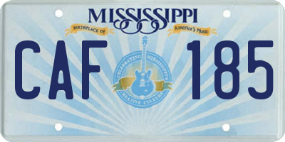 MS license plate CAF185