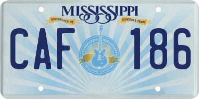 MS license plate CAF186