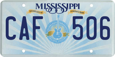 MS license plate CAF506