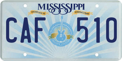 MS license plate CAF510